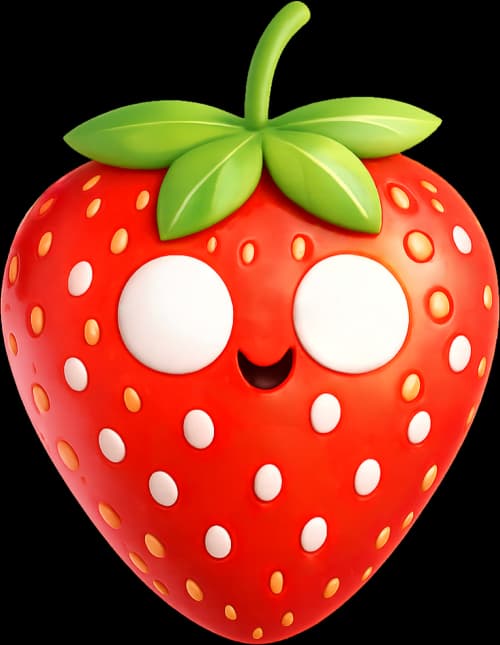 Illustration d’une mascotte fraise souriante